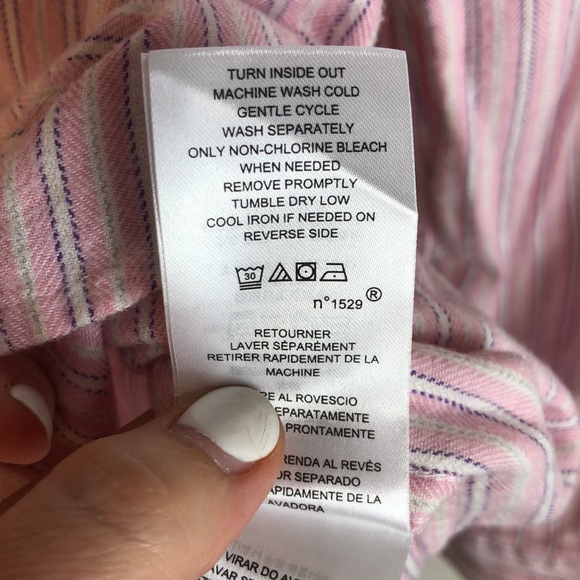 Lauren Ralph Lauren black label pajama top size medium button down loungewear - Picture 6 of 9